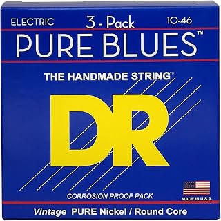 DR Strings PHR-10 Pure Blues - Electric Guitar Strings, 10-46, 3-Pack