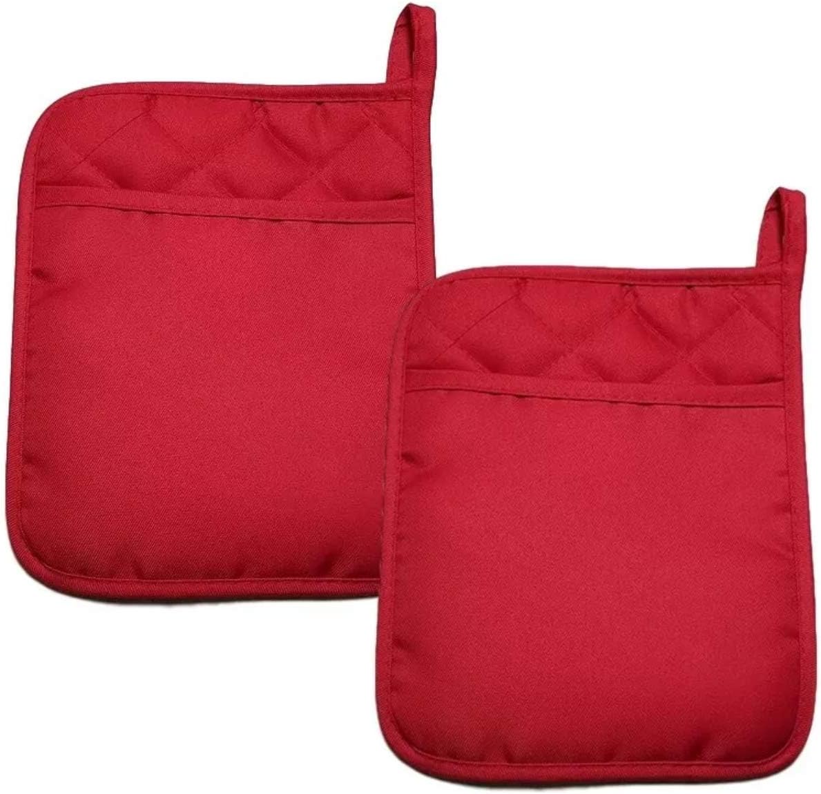 Home Collection Red Polyester/Rubber Oven Mitts, 9x7 in