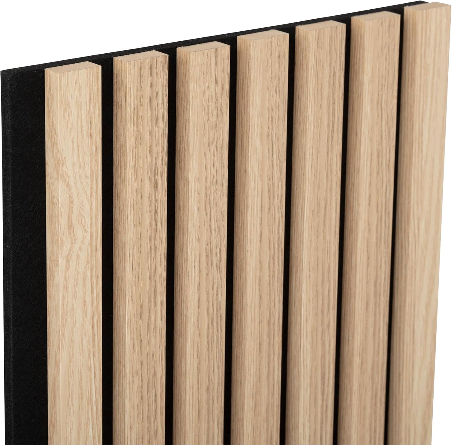 WEB2O Set di 4 pannelli decorativi Accoustic stecche in legno, 120 x 30 cm, (120 x 120 cm), effetto rovere chiaro