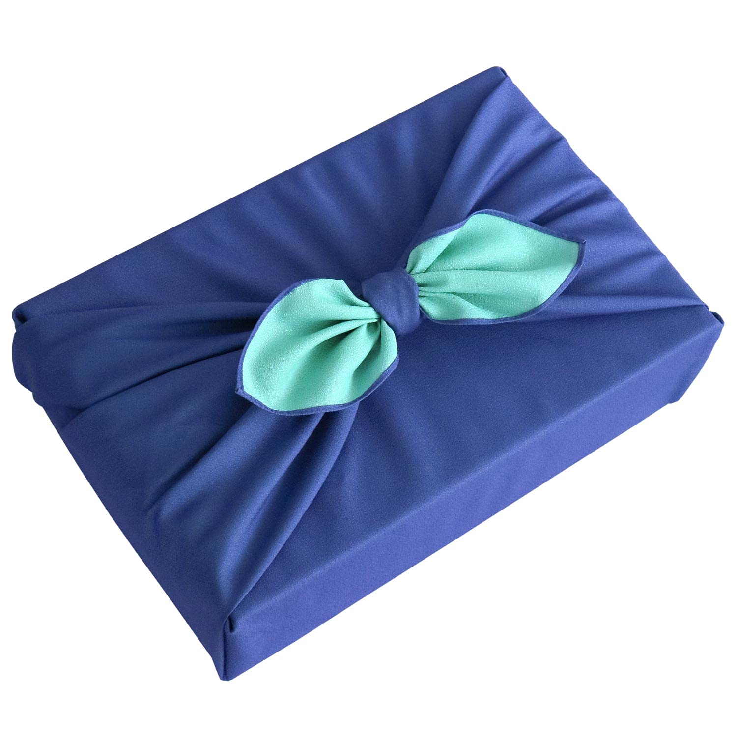 White House Plain Furoshiki Double-Sided Dyed 100×100cm (39.4×39.4 inches) (Navy×Light Blue) : Home & Kitchen