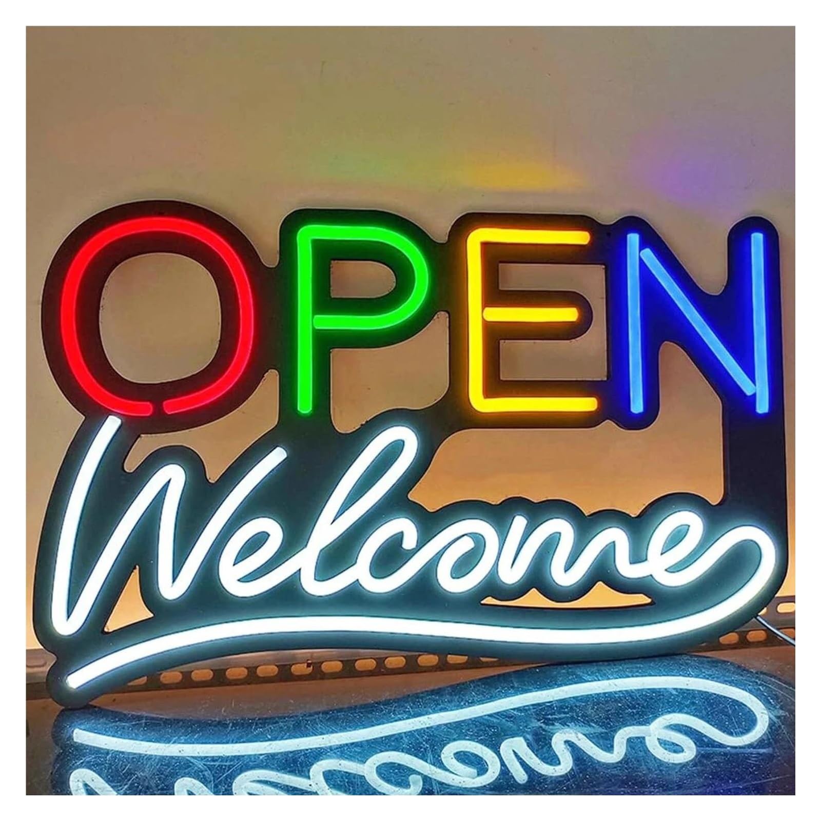 LEMST Signs Lamp Open Neon Sign Wall Mounted Neon Lights for Bedroom Business Signs Office Man Beer Club Bar 36x56cm