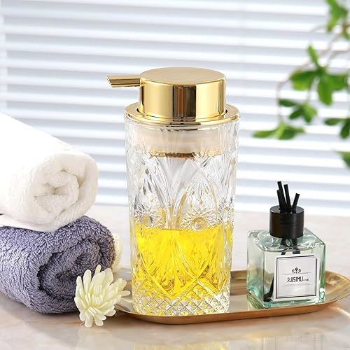 Miniatura 8 de LEICURACE Dispensador de jabón de manos de espuma de vidrio, dispensador de jabón espumoso para baño, dispensador de jabón transparente con bomba