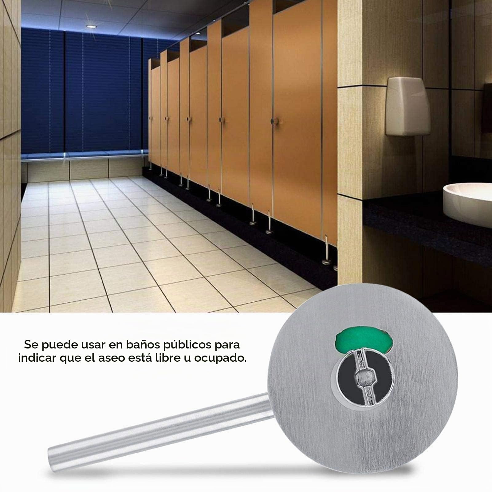 Indicador de Bloqueo de Puerta, Bloqueo de indicador de privacidad, WC Cerradura de puerta de aleación de zinc de inodoro Vacant para baño WC Baño público Inodoro Privacidad Partición Puerta