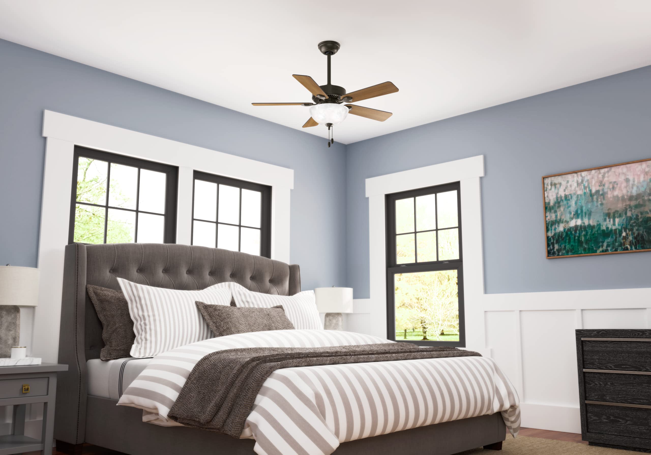 Hunter Fan Company 50896 Hunter Ventilador de techo Swanson de 44 pulgadas con luz LED de cuenco, bronce