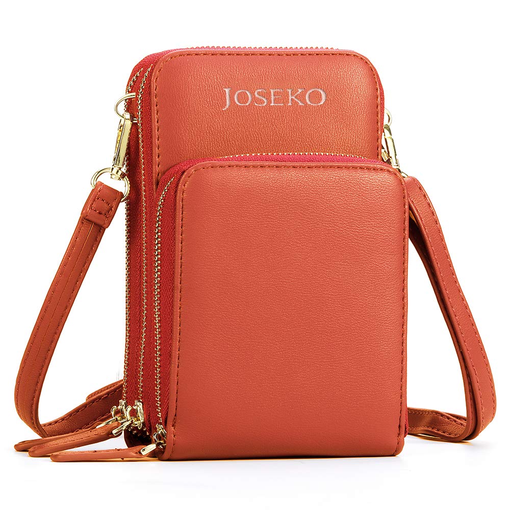 JOSEKO Crossbody Bag, Women Solid PU Leather Clutch Bag Card Bag Phone Bag Crossbody Bag