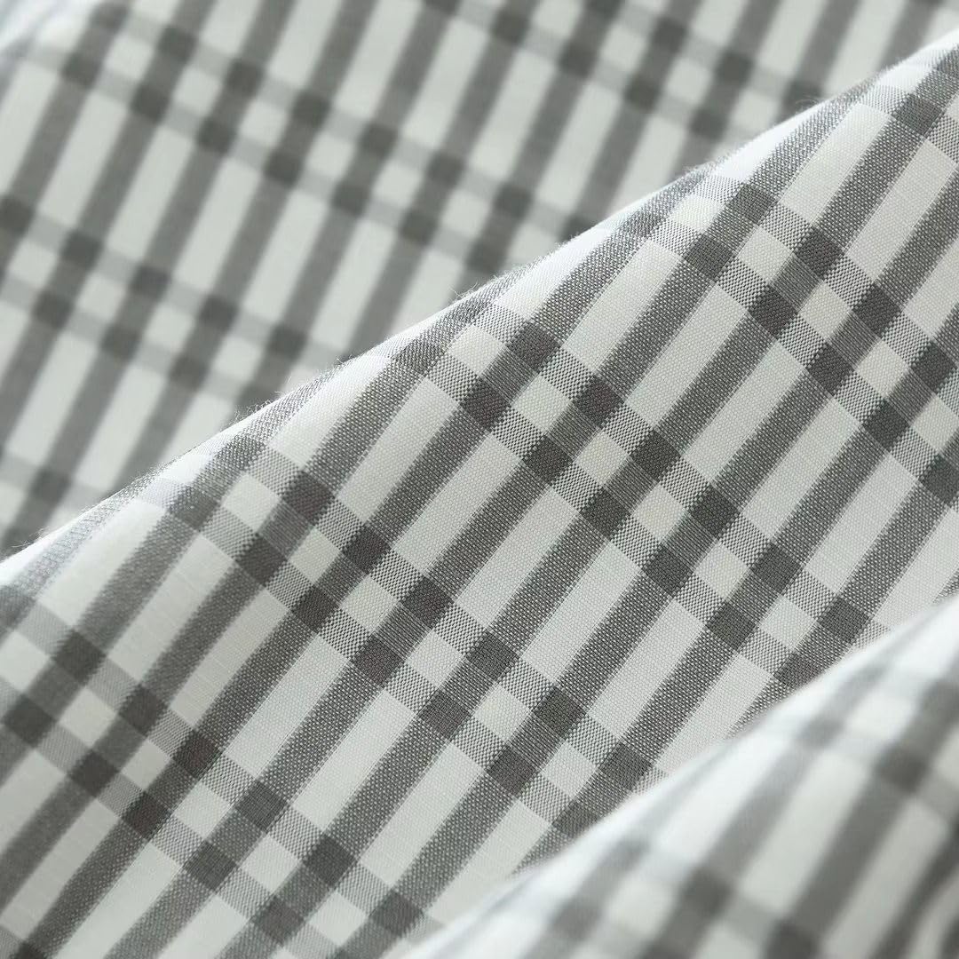 Camicetta Leggera da Uomo a Quadri con Colletto abbattuto, Top Casual da Ufficio Estivo