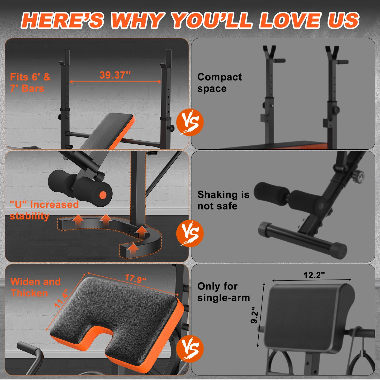Adjustable Weight Bench with Leg Extension, Preacher Curl & Butterfly Arm, 990lbs Heavy Duty Bench Press for Full Body Home Gym Workout