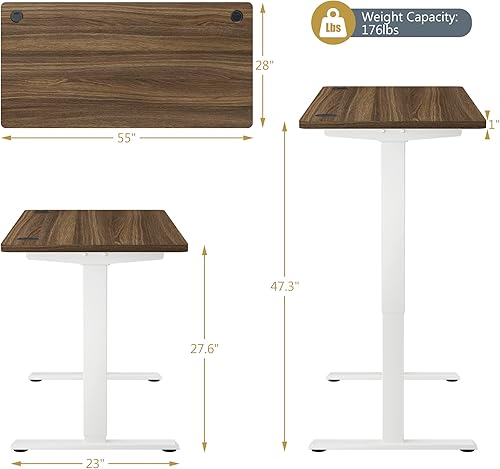 Miniatura 44 de Tangkula Escritorio eléctrico de pie con motor doble, estación de trabajo de 48 x 30 pulgadas de altura ajustable para computadora con controlador
