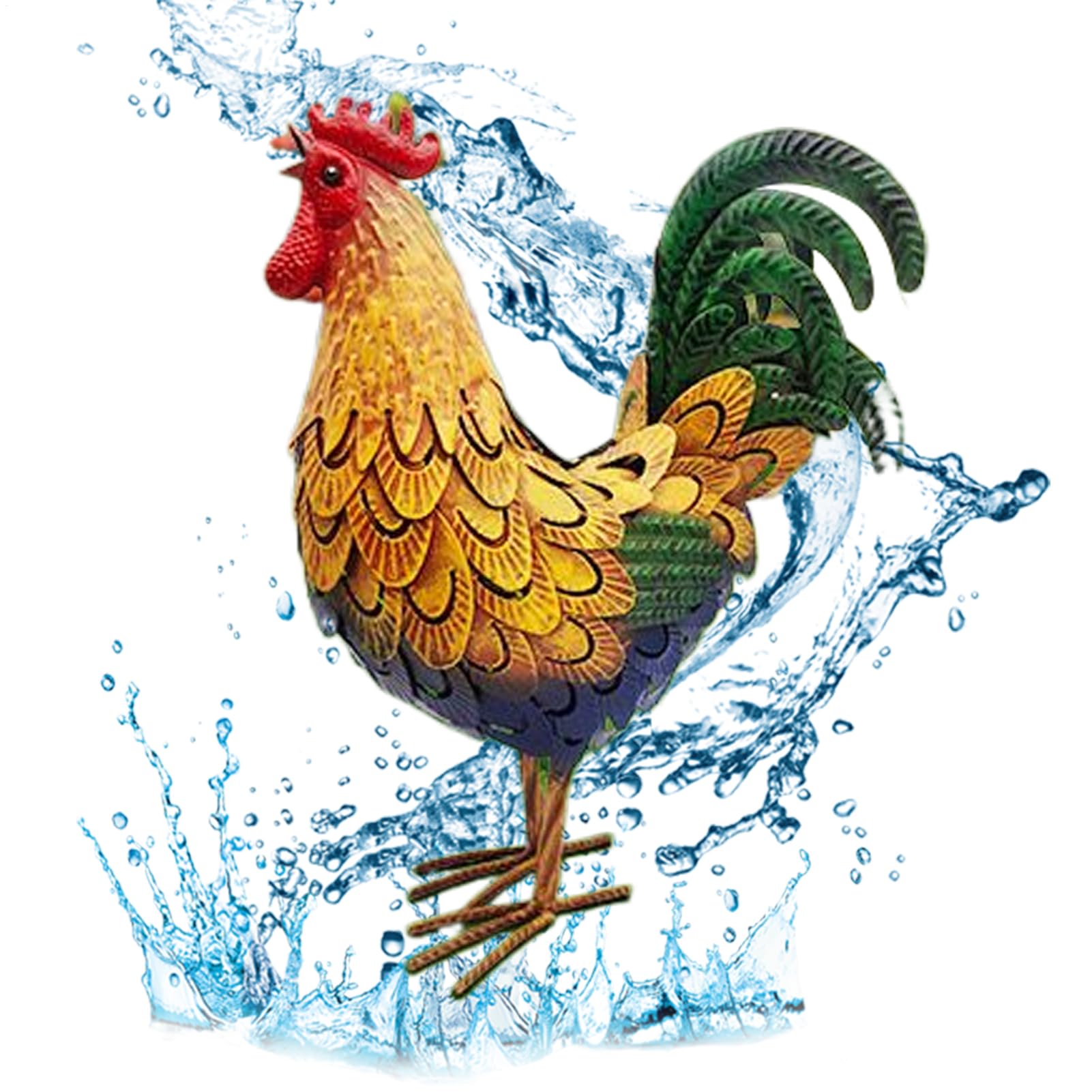 Statue de coq en métal pour décoration de jardin extérieur et ferme