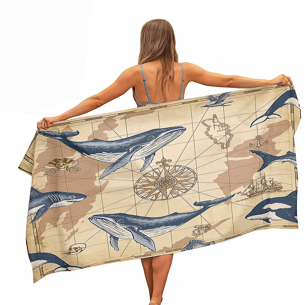 Surwin Serviette De Plage En Microfibre Anti Sable, 3D Étoilé Galaxie Imprimé Couverture De Voyage à Séchage Rapide Absorbant Légère Portable Pour Été Natation (Bleu étoilé,150x180cm