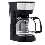 Amazon Basics Coffee Makers&comma; 12-Cup Coffee Machines with Reusable Filter&comma; Coffee Pots&comma; Black & Stainless Steel