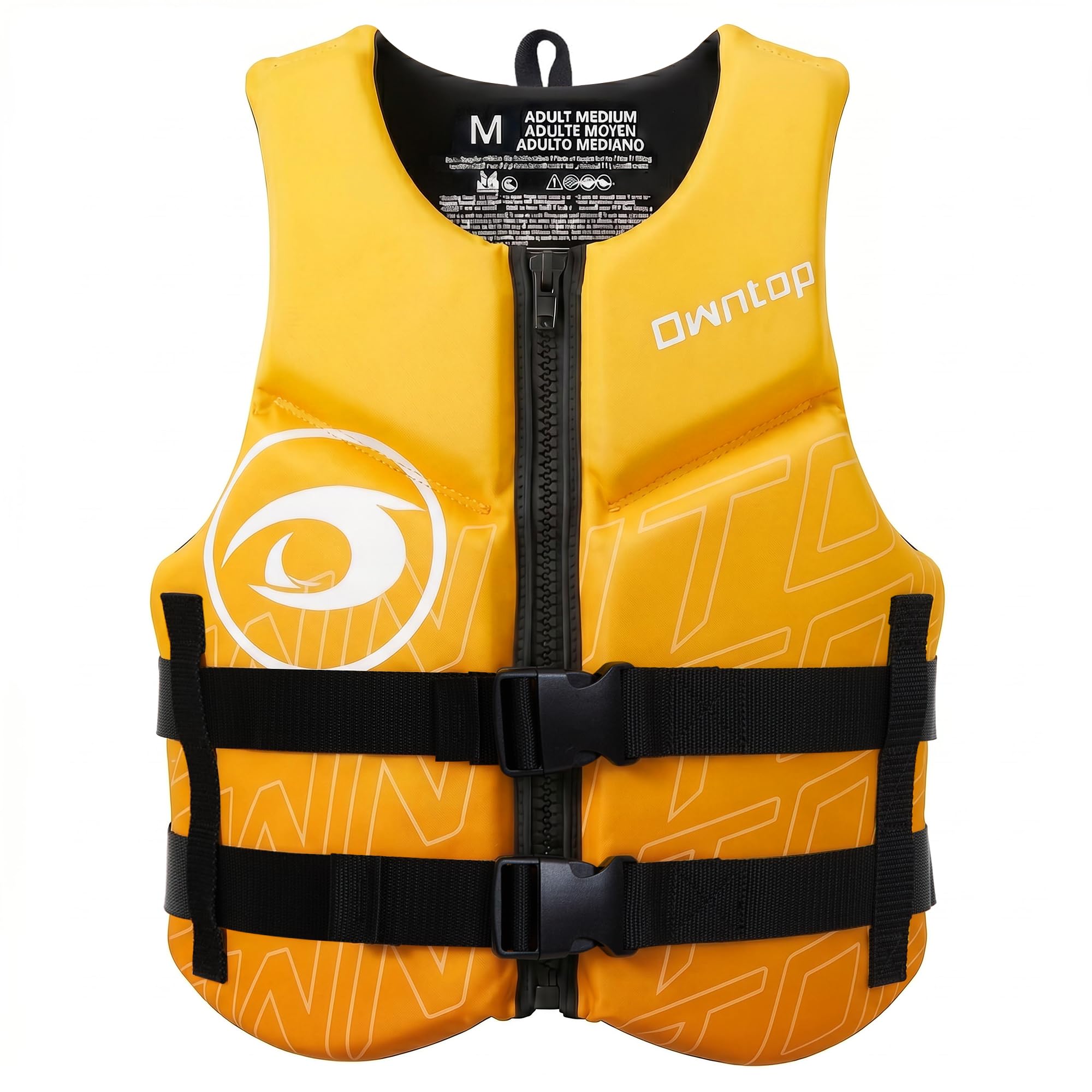 Owntop Adults Buoyancy Aid | Neoprene Swim Vest | Foldable Buoyancy Vest with Dual Buckle Elastic Waist | Lightweight Float Jacket for Boating, Kayaking, Swimming, Paddle & Fishing (Yellow,XXL)