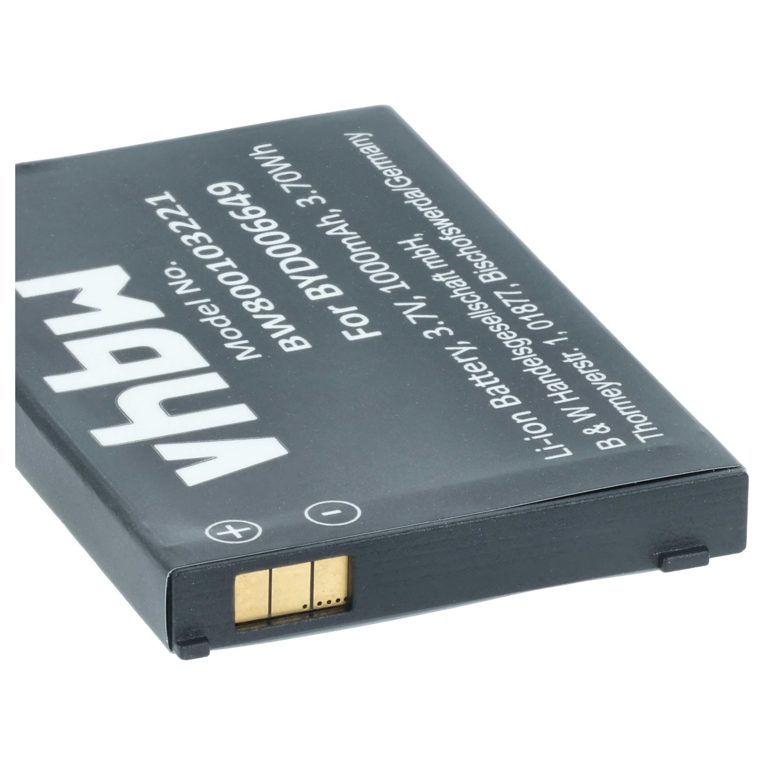 vhbw Batería Recargable Compatible con Nuk 10256296, BM300 Parent Unit, Eco Control + Video Monitor de bebé (1000 mAh, 3,7 V, Li-Ion)