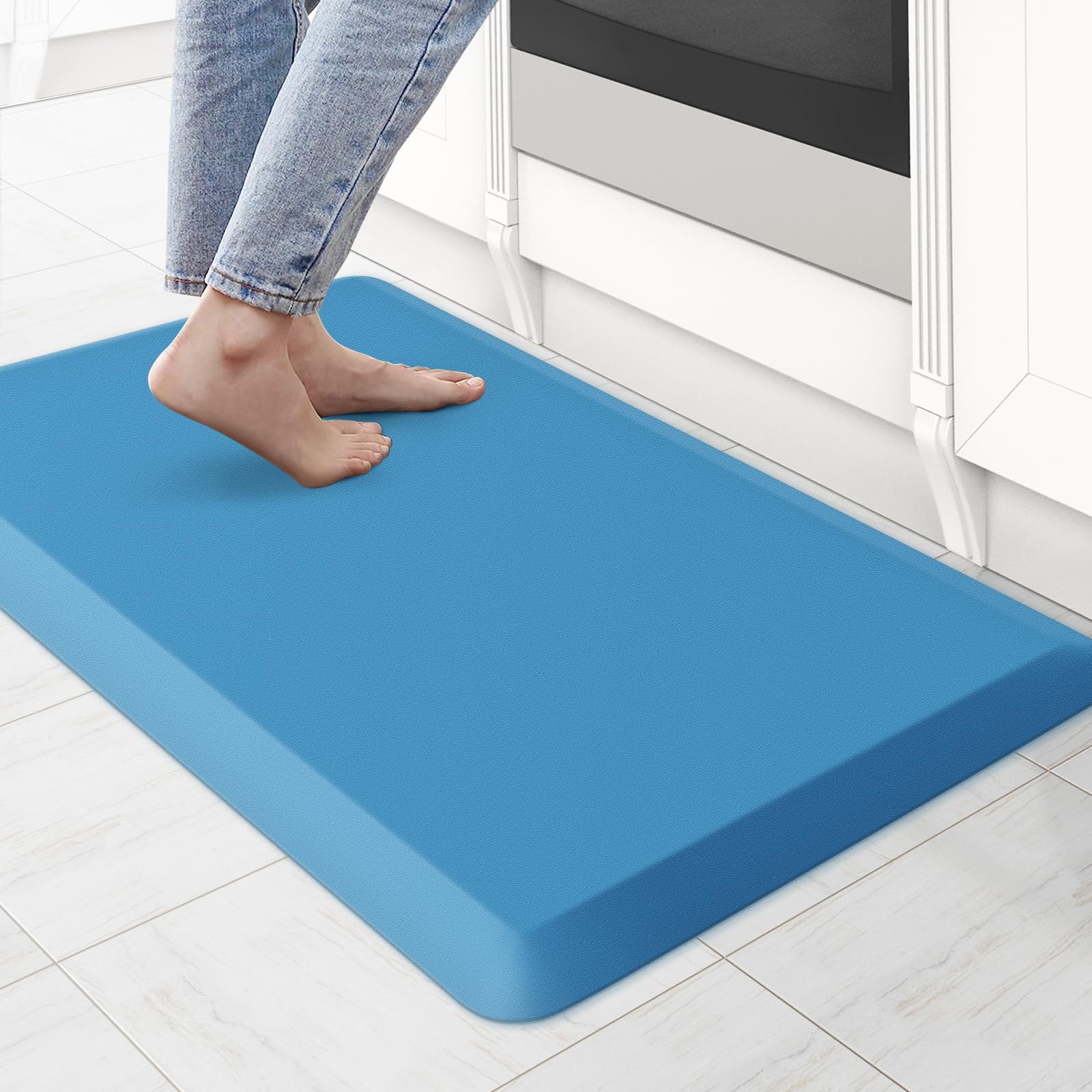 KitchenClouds Kitchen Mat Cushioned Anti Fatigue Rug 17.3"x28" Water Resistant Non Slip Standing Desk Mat Comfort Floor Mats for Kitchen House Sink Office (Khaki) — view 33