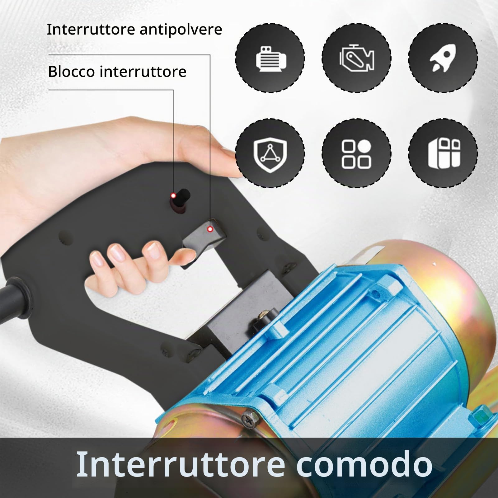 Vibratore Per Calcestruzzo Da 250 W, Mini Motore Per Vibratore Per Calcestruzzo 3500 U/min Portatile In Plastica Resistente Piccolo Vibratore Per Lastre Di Calcestruzzo Per Piastrelle