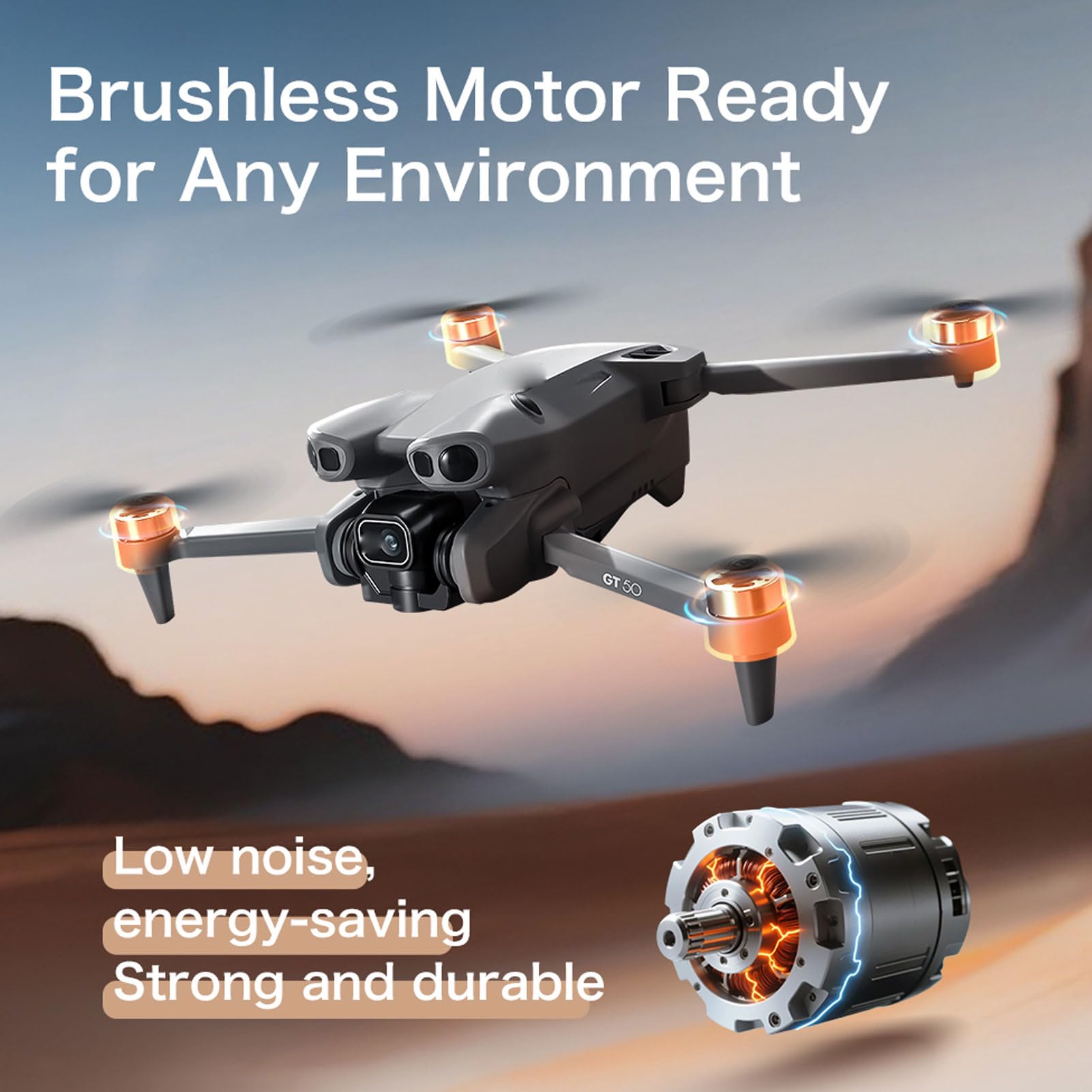 Zunate Drones Plegables con Cámara 4K, Ultraligero de 183 G, Cámara WiFi Portátil Cuadricóptero RC con Motor Sin Escobillas, 2 Baterías de 1300 MAh, para Adultos Principiantes