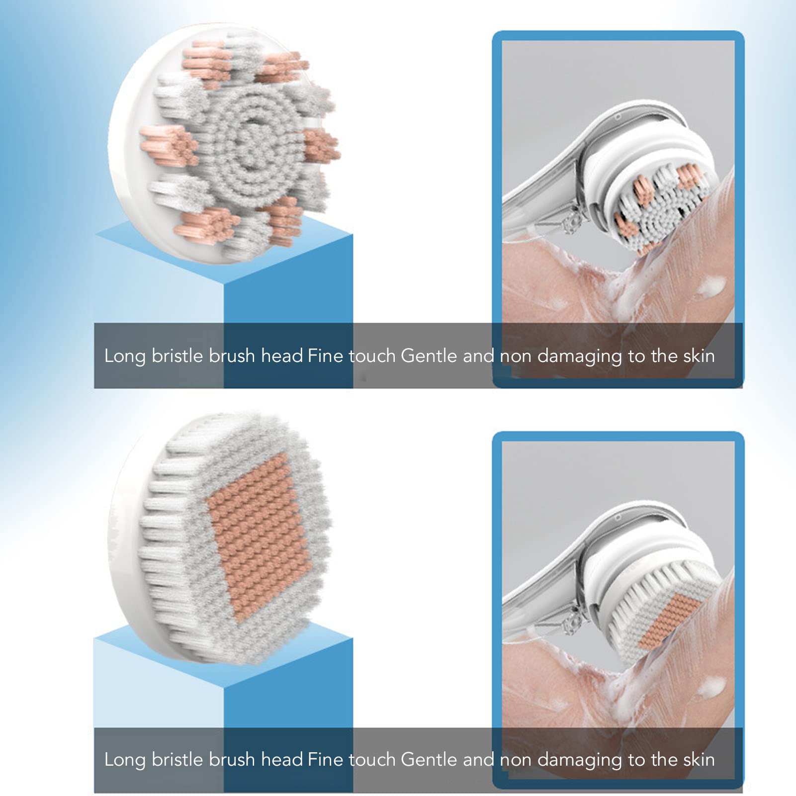 Scrubber Elettrico Per La Schiena, Spazzola Per Doccia Cordless Staccabile Impermeabile, Spazzola Per La Pulizia del Viso E del Corpo, 3 Velocità Regolabili