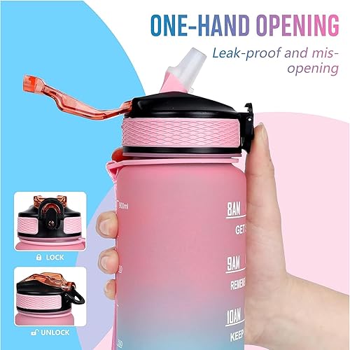 Miniatura 3 de Nana Theme - Botella de agua de 20 onzas con marcador de tiempo y pajilla, botella de gimnasio Tritan a prueba de fugas sin BPA para fitness