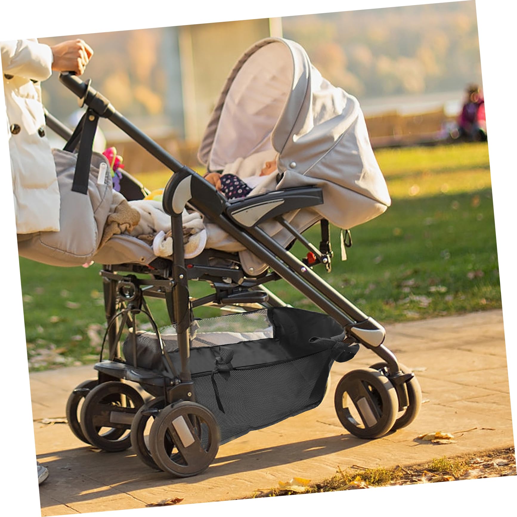 SUPVOX Stroller Organizer Bag Storage Pouch for Nappies and Capacity Under Stroller Basket for Shopping and Outdoor Activities