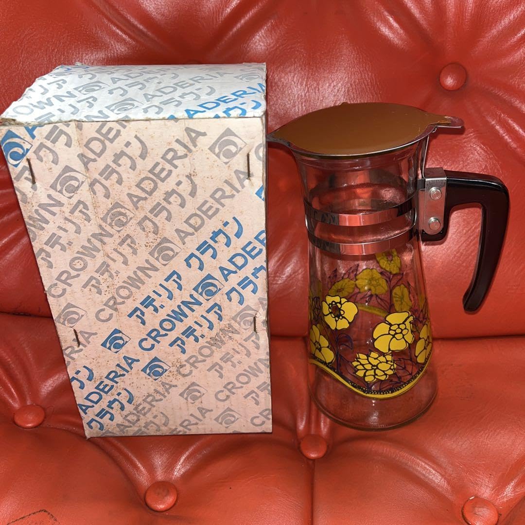 ☆used☆60sビンテージ花柄フラワー柄デカンタピッチャー☆昭和レトロ