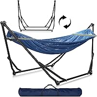 Vista 3 de Tranquillo UniGen Hammock, Hammock with Stand Heavy Duty Indoor/Outdoor Hammock with Signature Steel Stand, 600lbs Premium Foldable, Durable Aegean