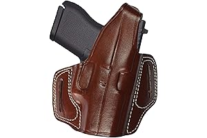 Handmade Leather OWB Two Slot Thumb Break Pistol Holster for Glock 43, 43X, Ruger SR22
