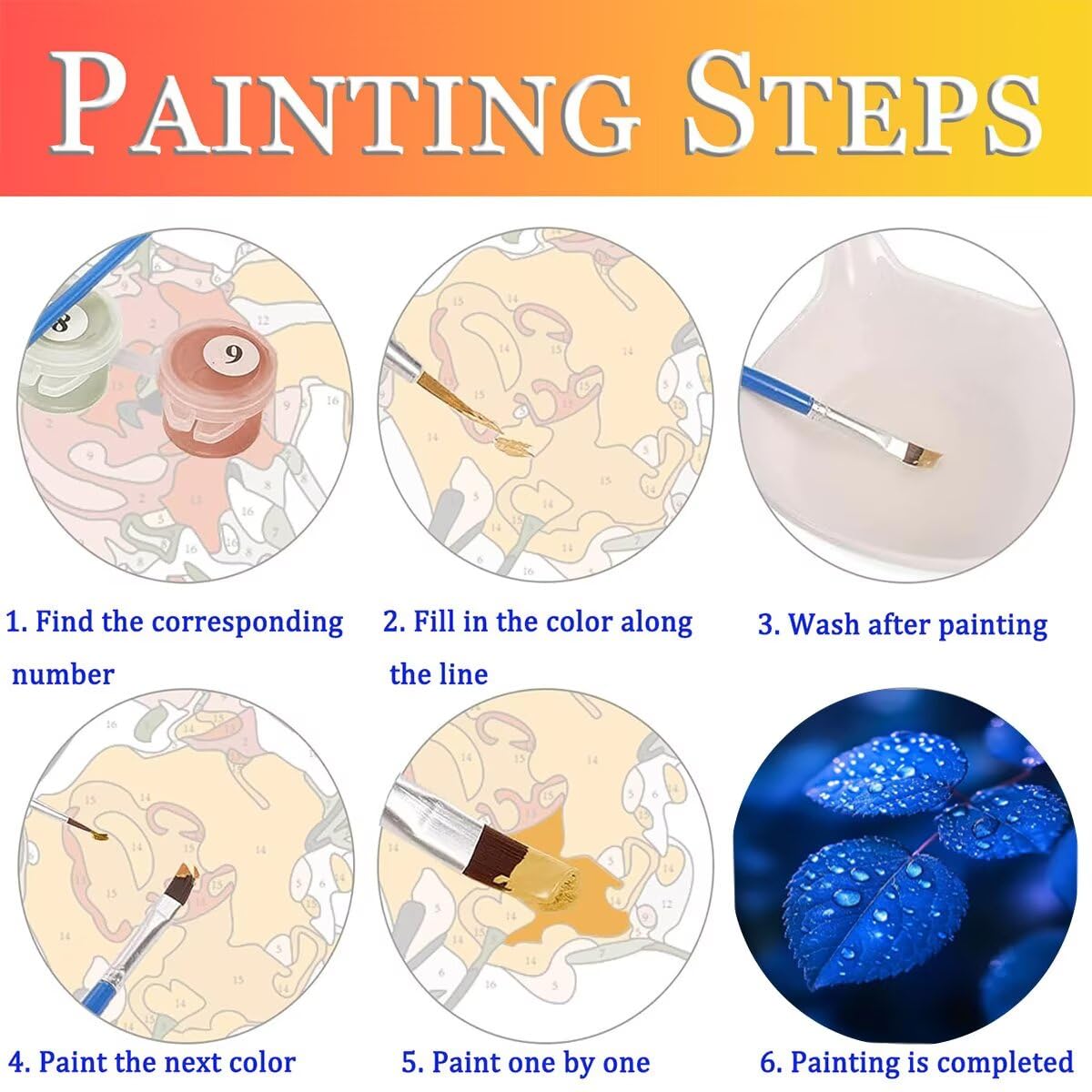 Dipingere con i Numeri Pianta, Paint by Numbers Adulti Paesaggio, Fai da te Creativi Adulti Quadri da Dipingere Numerati Kit per Decorazione Della Parete di Casa, Regalo 80x110 cm Senza Cornice JV-O