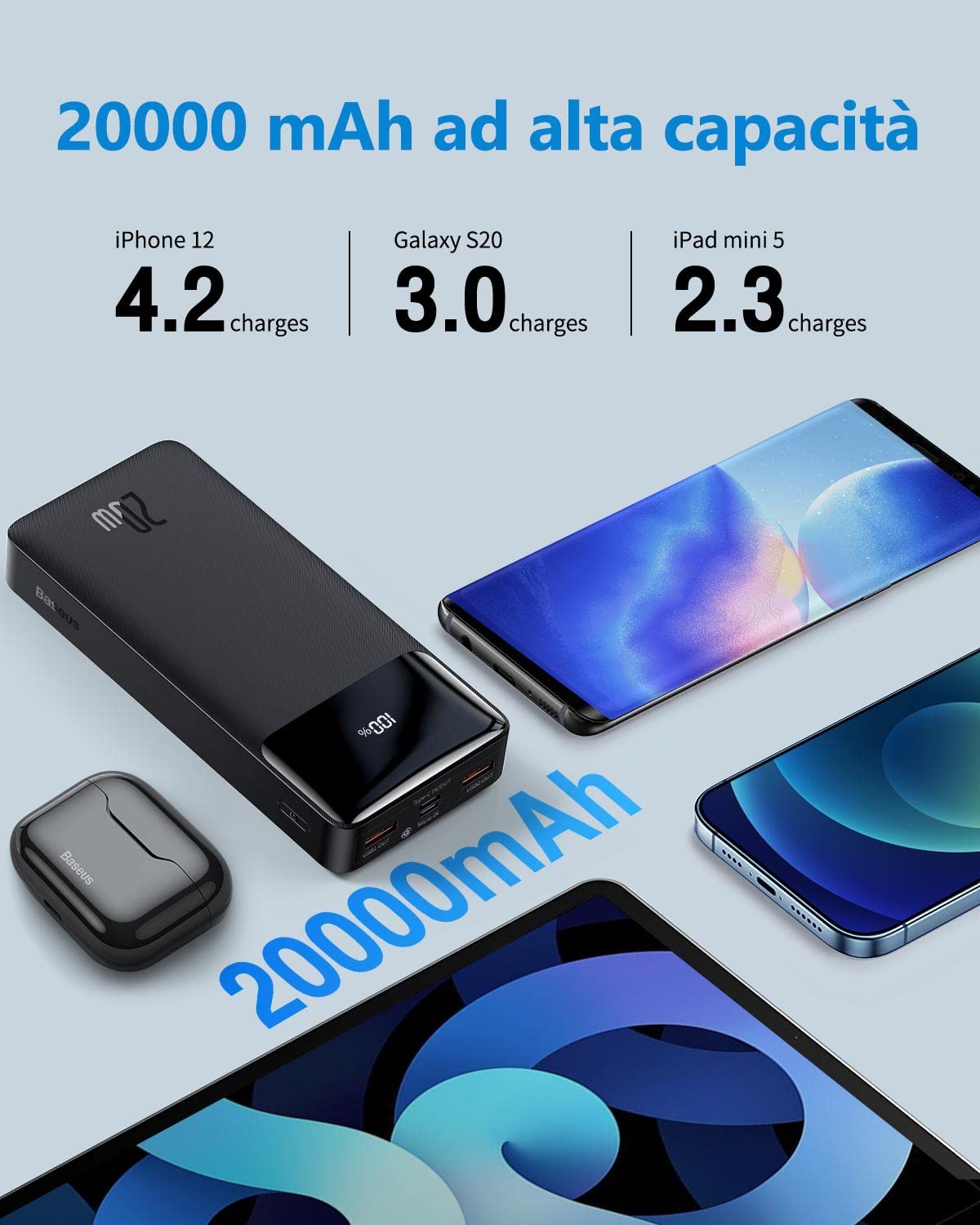 Baseus Magnetic Power Bank Batteria Esterna Senza Fili Per
