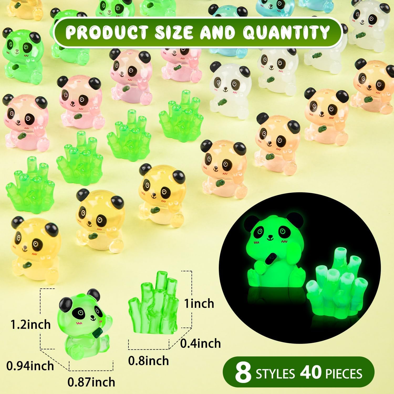 LSLYHTC Luminous Mini Panda Figurines - Image 2