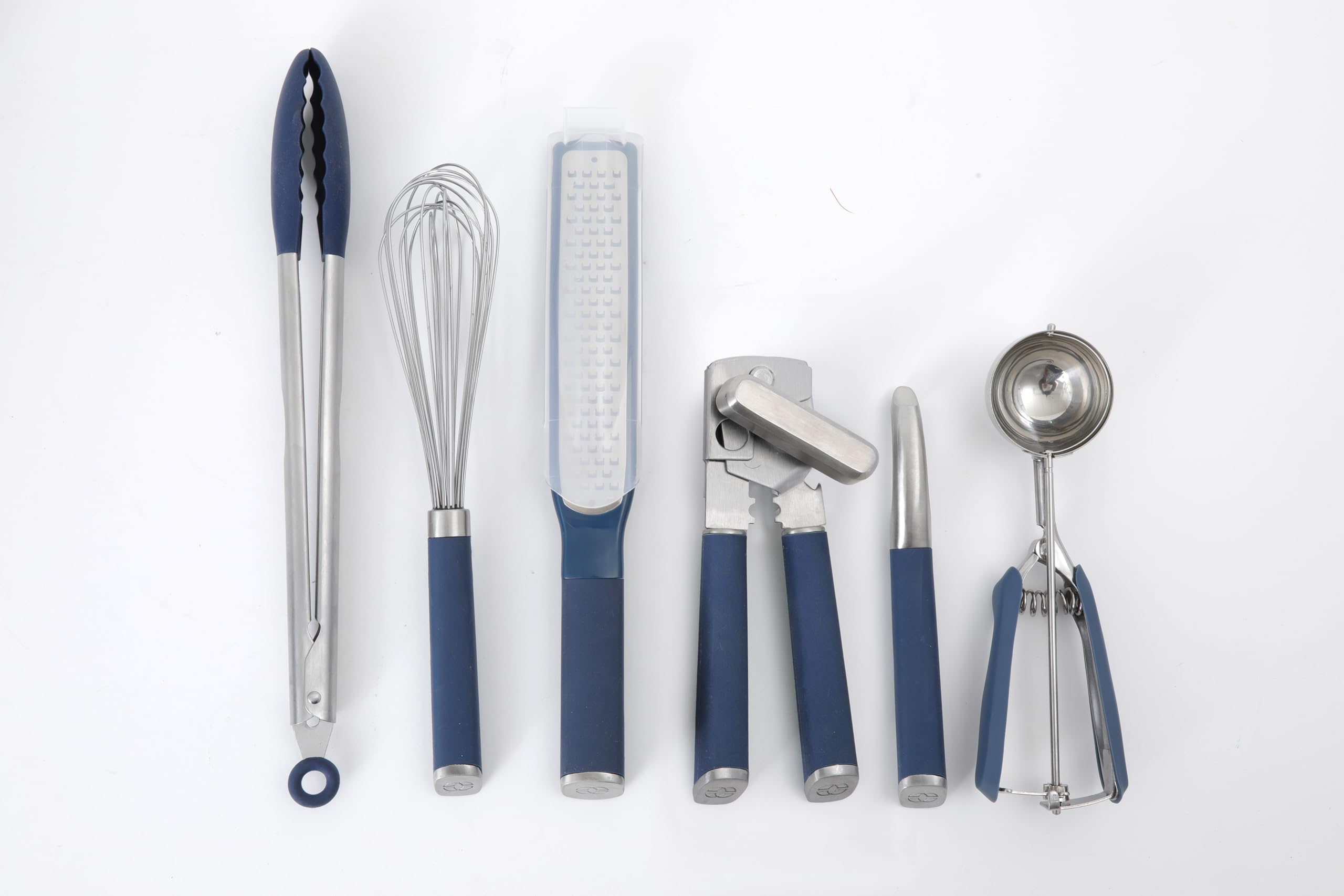 Calphalon Edge Küchenhelfer und Küchenhelfer-Set, Edelstahl, Marineblau, 6-teilig