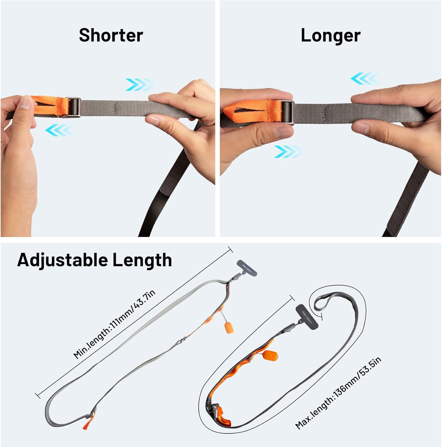 PGYTECH LinkGo Phone Lanyard Crossbody, Anti Theft Quick Release, Adjustable Phone Strap with Lens Cloth for Travel, Daily