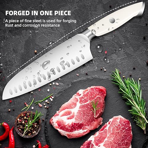 Miniatura 6 de ONDIAN Cuchillo de chef  Cuchillo de cocina ultra afilado  Cuchillo de chef japonés 7Cr17Mov  Mango ergonómico de Pakkawood  La mejor opción de