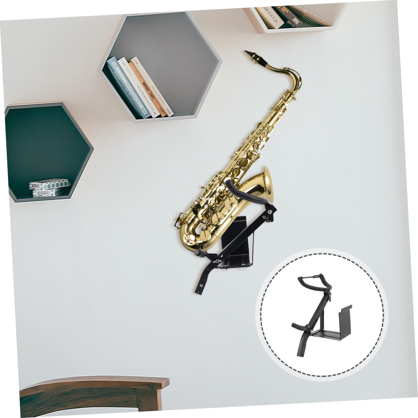 Appendi Chitarra Supporto Parete Per Sassofono Contralto - Staffa Imbottita Con Fissaggi Supporto Sax A Muro - 2