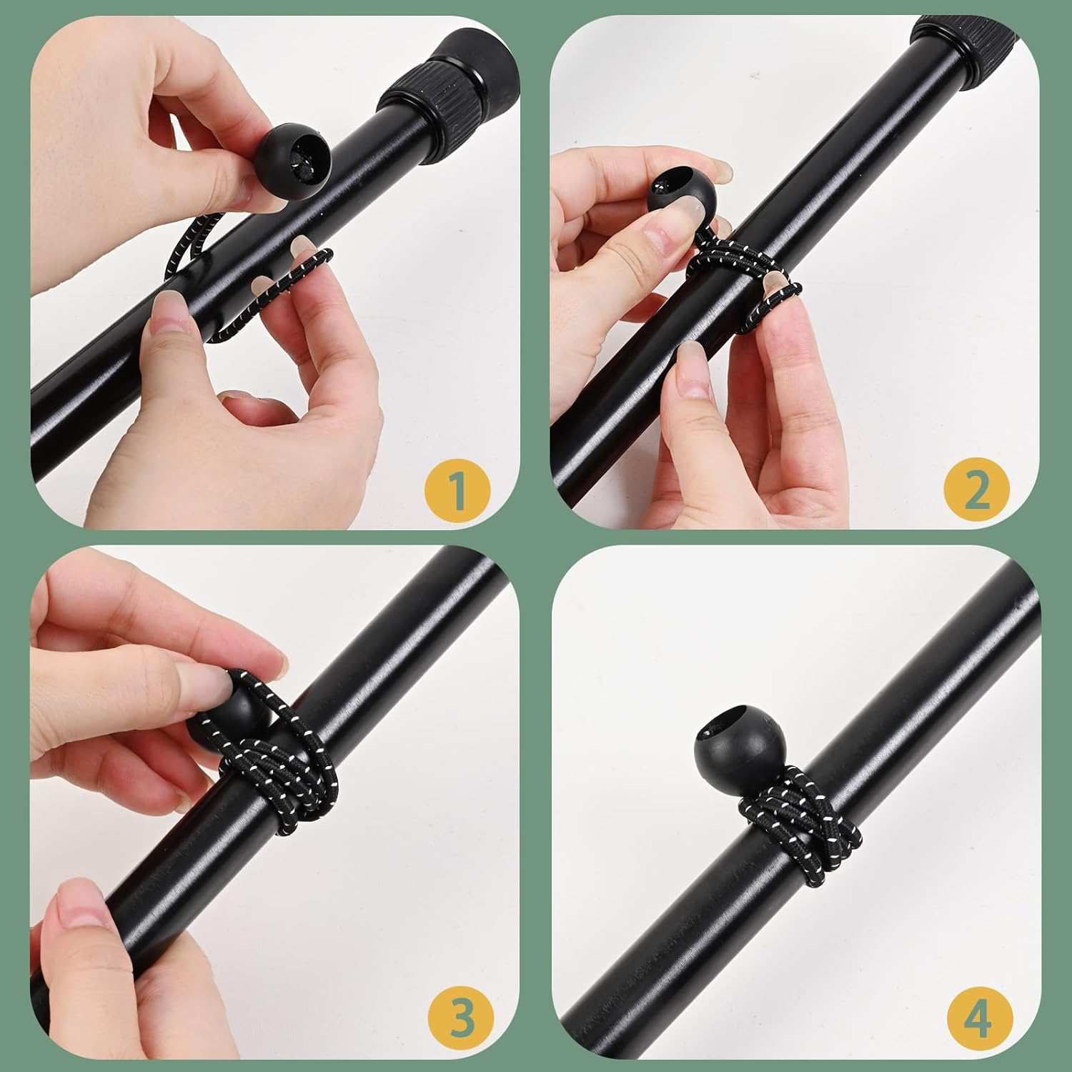 30 Pack 6-Inch Ball Bungee Cord Heavy Duty Bungie Cord Balls Canopy Tarp Tie Down Portable Bungee Balls for Secure Hoses, Ropes and Wires, Canopy, Tent (Black)