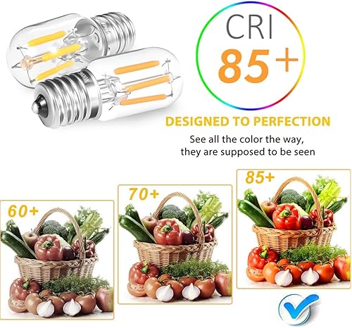 Miniatura 5 de Bombilla LED para horno de microondas, 3 W, 125 V, E17, T22 (equivalente a 40 W), bombilla de filamento tubular LED con base E17 para horno, estufa,
