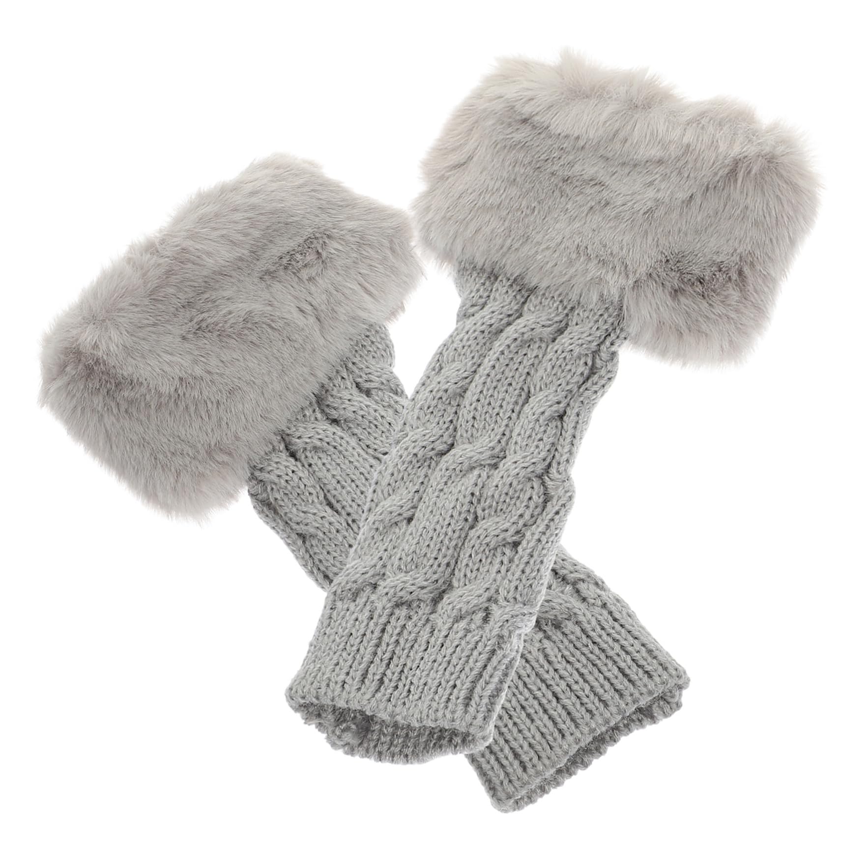 TENDYCOCO 1 Pair of Winter Half Finger Arm Warmers Comfortable Knitted Arm Sleeves for Cold Weather Soft and Practical Arm Covers 2pcs Set