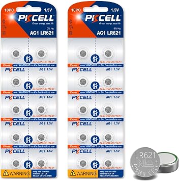 PKCELL 20 Pack SR621sw Watch Battery AG1 Battery 1.5V LR621 363 364 Watch Batteries