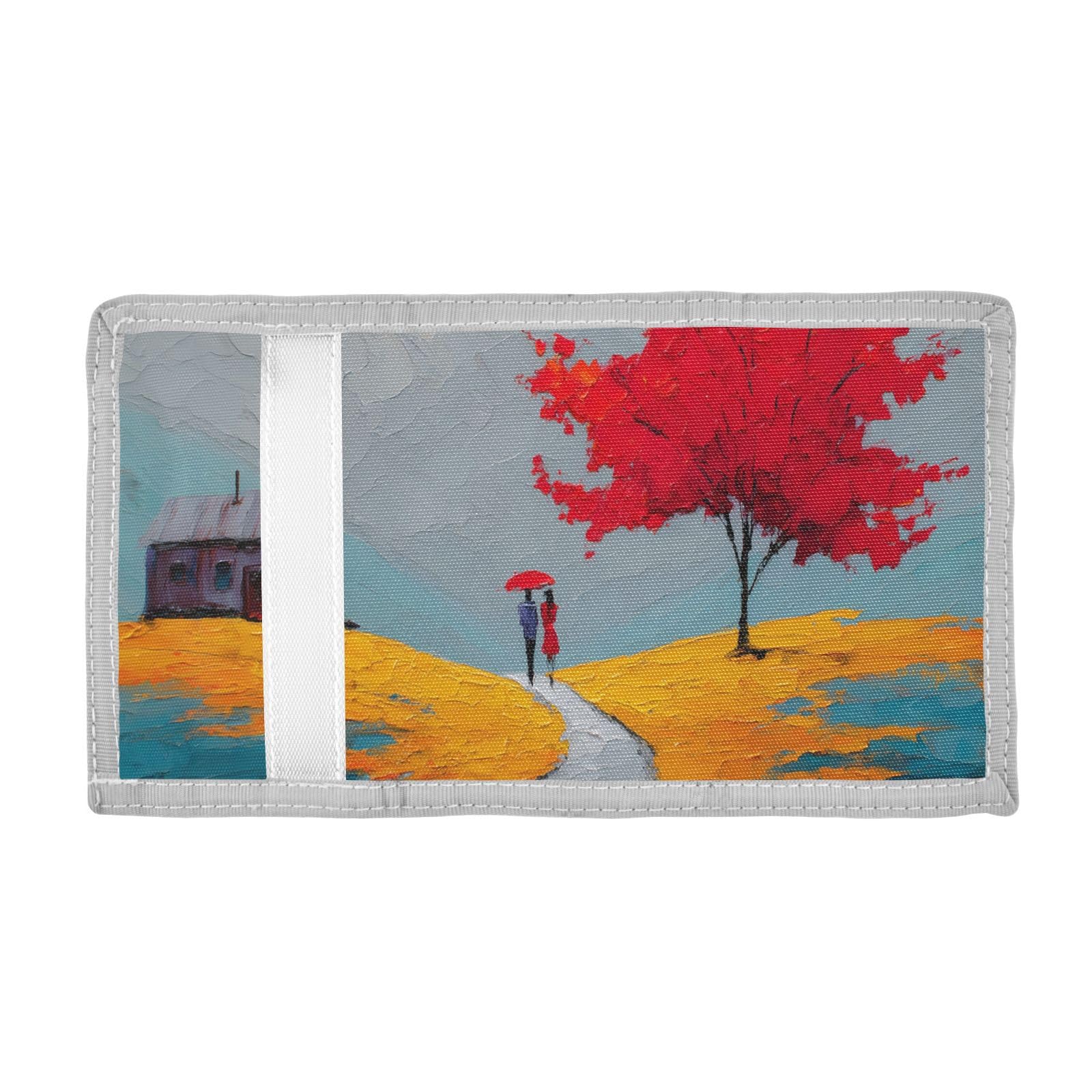 FOLIOSA Art Valentine Painting Kids Wallet for Boys Girls Youth, Compact Fabric 4.9×2.9 in