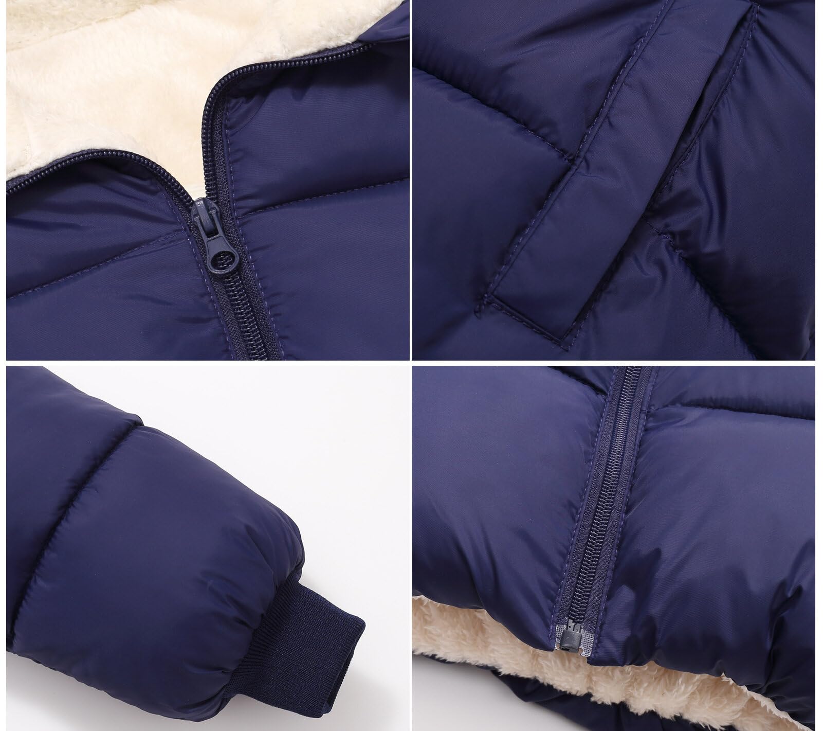 SEAUR Cappotto Spesso con Cappuccio Rimovibile Bambini Ragazzo Ragazza Inverno Cappotto Trapuntato Corto Giacca in Cotone Foderata in Pile 1-8 Anni