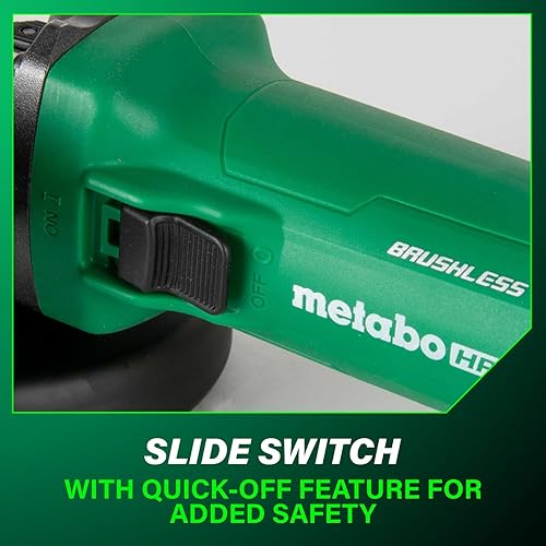 Miniatura 9 de Metabo HPT Amoladora angular | 5 pulgadas | 12 amperios | Interruptor deslizante | Motor sin escobillas de CA | Mango lateral de 3 posiciones | 6