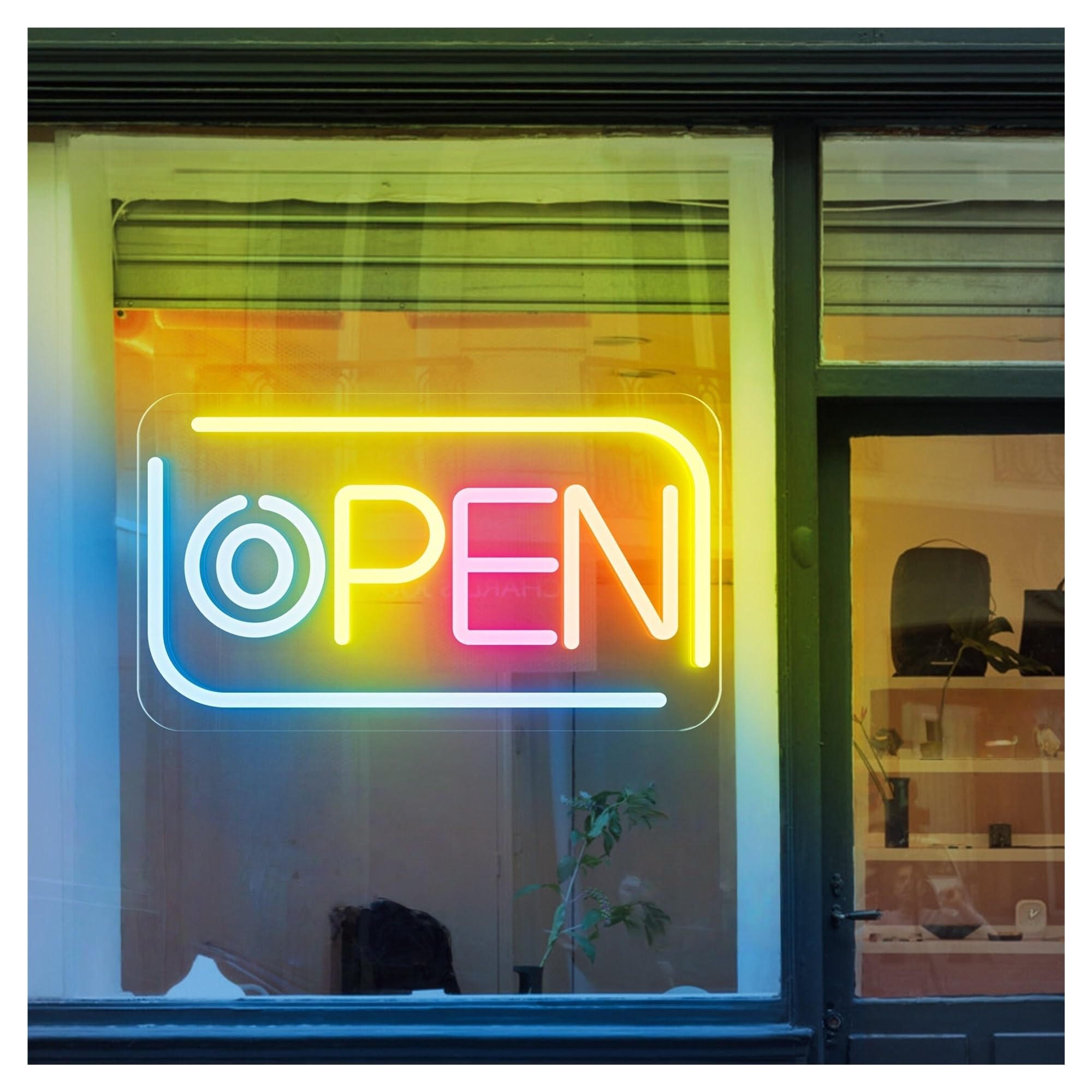 RONGCH Hanging Art Signs Open Welcome Neon Sign,Suitable for Store Fast Food Shop Wall Decor with Dimmable 40cm