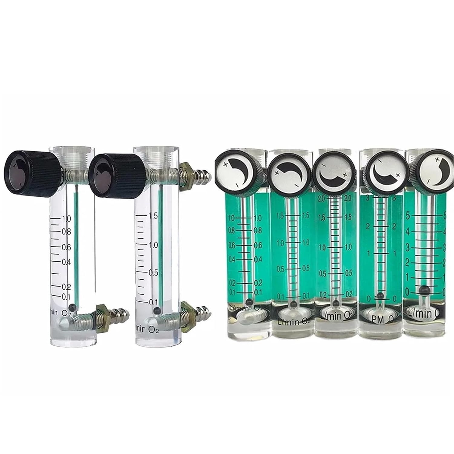 Air Oxygen Gas Flow Meter Flowmeter Caudalimetro Counter Flow Indicator O2 Oxigen Gas Meter Flow Device Switch 0.1-1.5L/min(5-35L per Min 116mm)