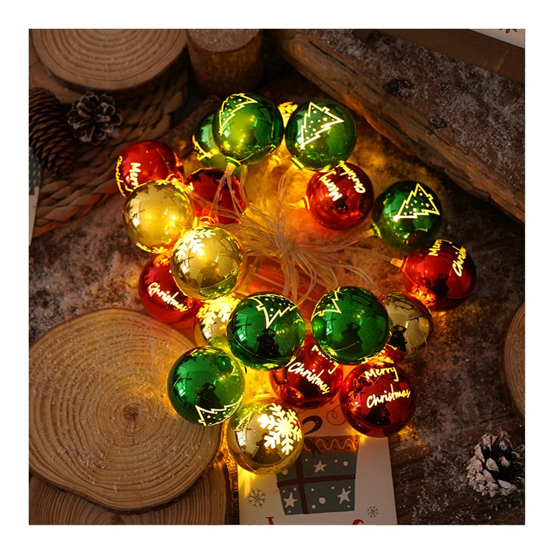 Guirlande Lumineuse à LED Noël, décoration d'ambiance créative, Guirlande Lumineuse Suspendue en Fil de cuivre, Lampes de Nuit fête d'anniversaire, décoration d'arbre de Noël