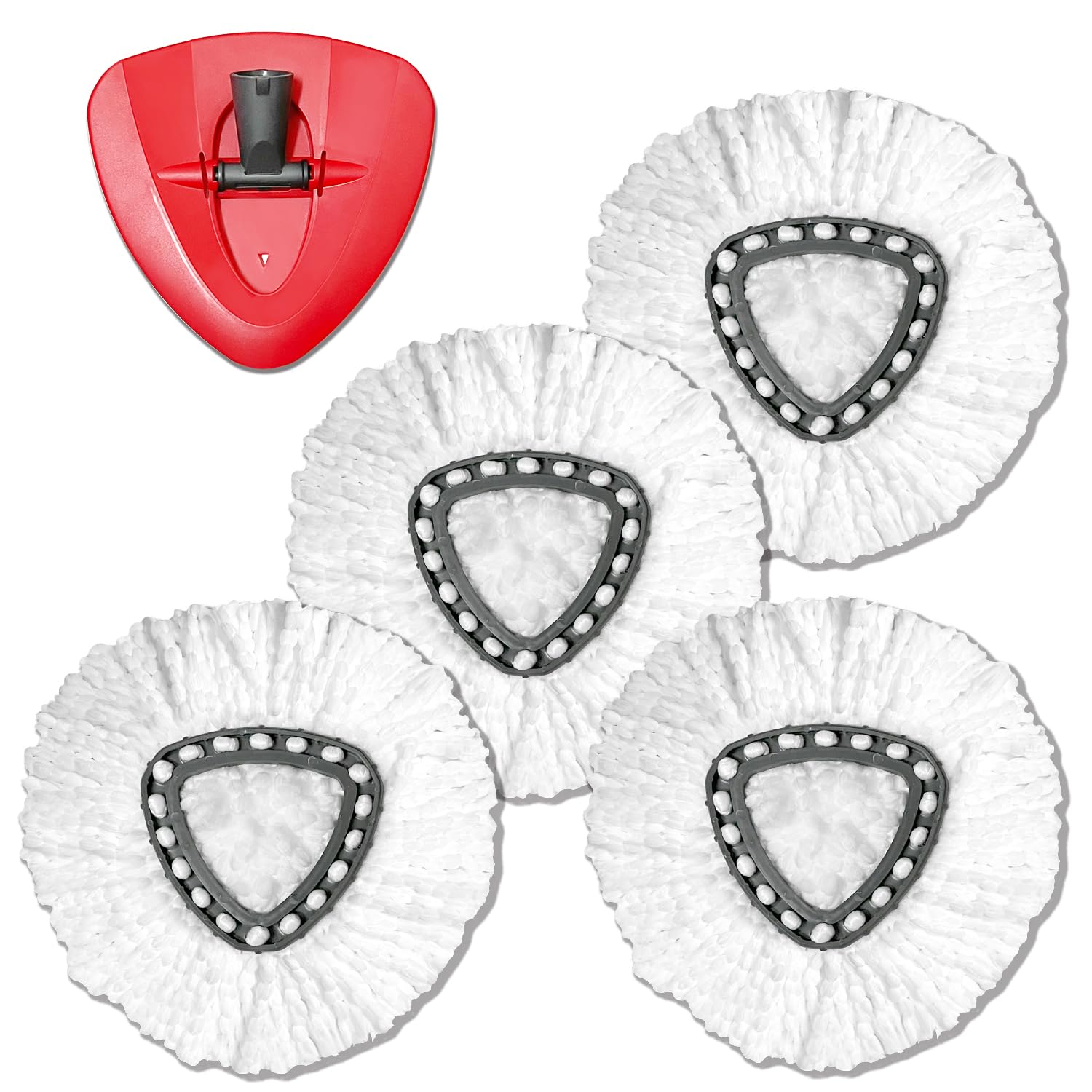 4-Pack Microfiber Spin Mop Replacement Heads - Compatible With Easywring & Similar Spin Mops For Deep Cleaning - View #2