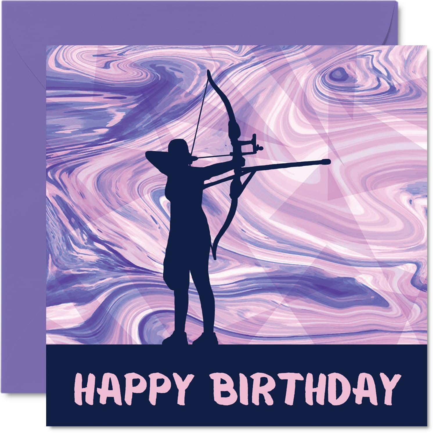 Sport Birthday Cards for Women Girls - Archery Girls in Sport - Archery Birthday Card for Friend Sister Daughter Niece Teammate, 145mm Athlete Greeting Cards