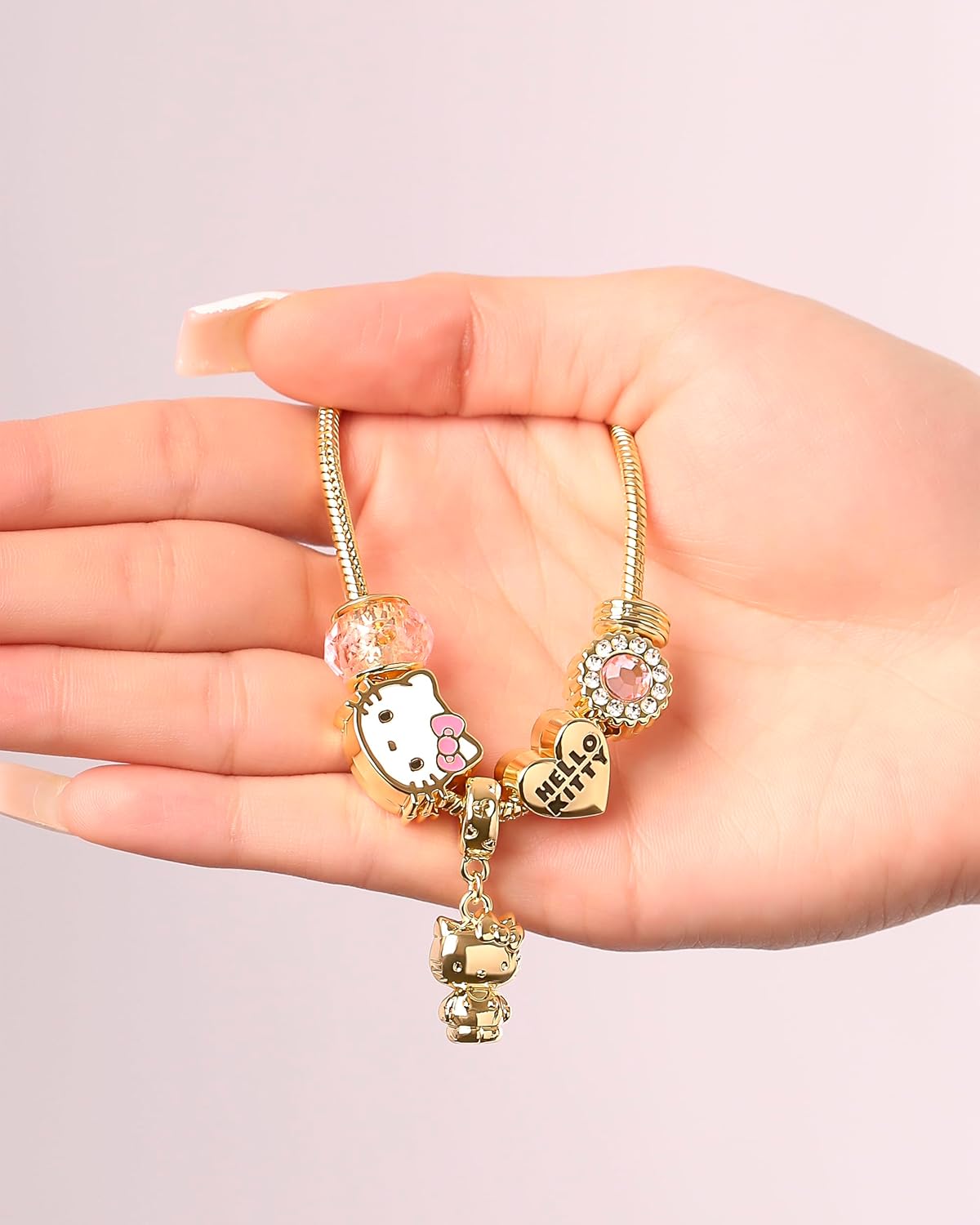 SALLY ROSE Hello Kitty Charm Bracelets for Women 7" Official License, Fashion Sanrio Bracelet with 6 Charms - Image 4