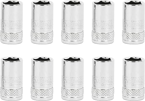 ARES 39018 Juego de 10 piezas de 14 de pulgada de 0.394 in Juego de llaves de cromo vanadio premium con bandas moleteadas para un mejor agarre