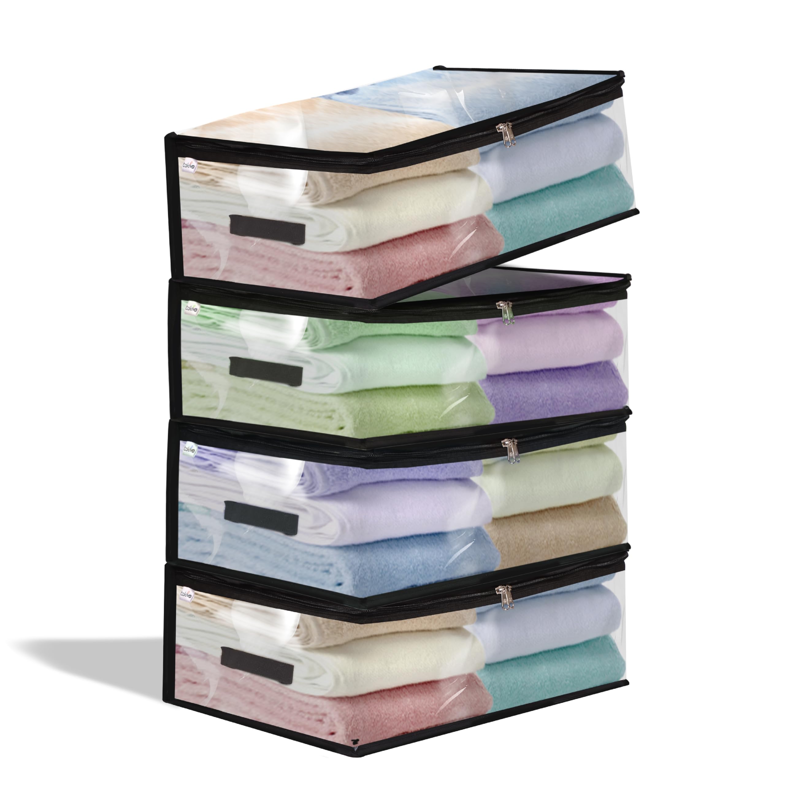 Transparent Plastic Clothes Storage Bag (Pack of 4) | Clothes Organiser for Wardrobe | Saree Covers with zip |Saree Organizer for Wardrobe | Saree Bags Storage | Saree Covers for Storage-image-26