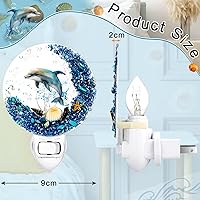 Vista 2 de Hortsun lámpara de noche enchufable con diseño de concha marina Luz nocturna decorativa del océano con animales marinos enchufable Lámparas de playa