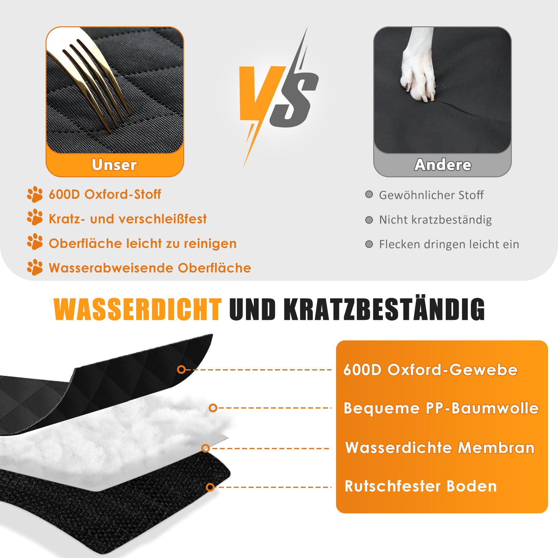 CALIYO Hundedecke Auto Rückbank(143.5×134CM), Autoschondecke Hund Rücksitz mit Seitenschutz und Sichtfenster, Wasserdicht & Kratzfest - Universal hundematte Auto (Schwarz)